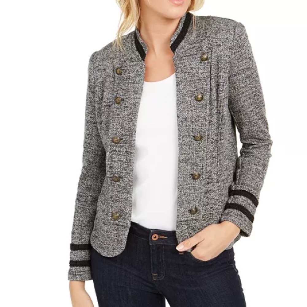 Tommy Hilfiger button-detailed military band jacket - open front-Button trim
